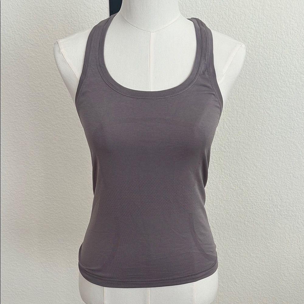 Lululemon Athletica Gray Fitted Sleeveless swiftly Tank Top
